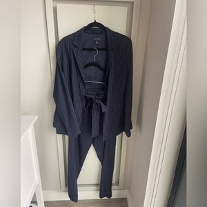 Halogen Navy Pinstripe Suit
